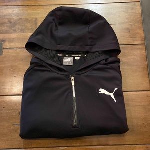 Puma - dry fit quarter zip pullover jacket - Mens large- black